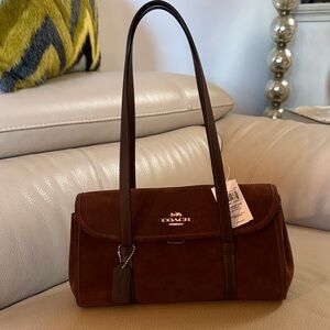 Coach Rich Brown Suede Shoulder Bag